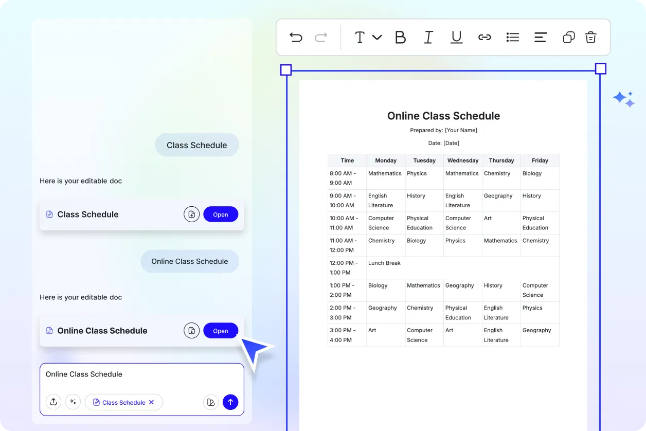 Free AI Class Schedule Generator, Smart Class Timetable Planner Online